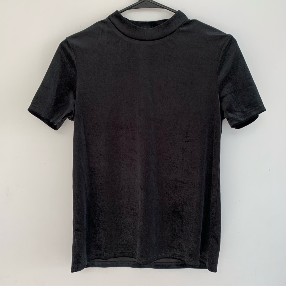 2/$15 ZARA Black Velvet-like Top
